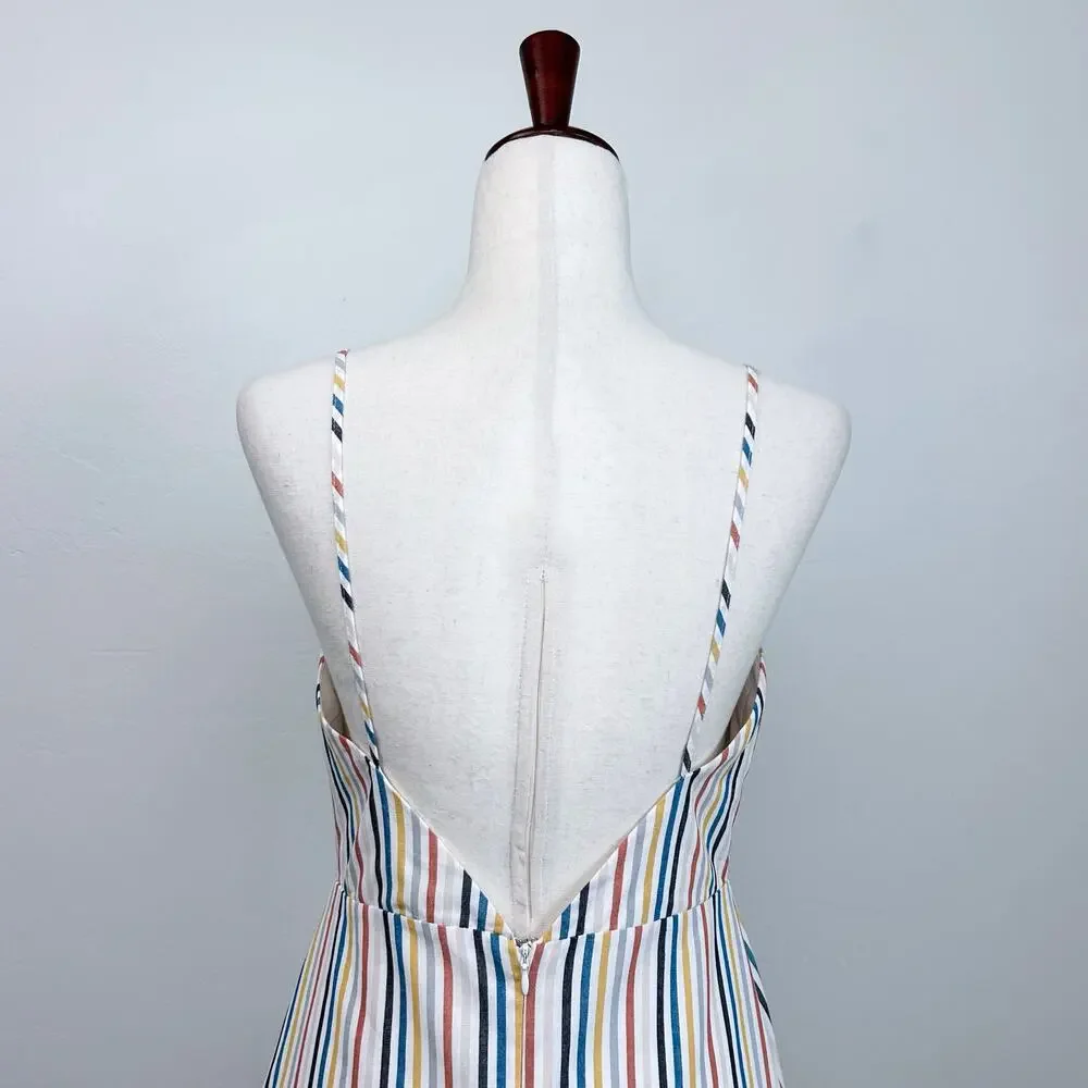 Altar'd State Beachy Coastal Striped Bowtie Front Strappy Mini Dress MEDIUM - Picture 4 of 8